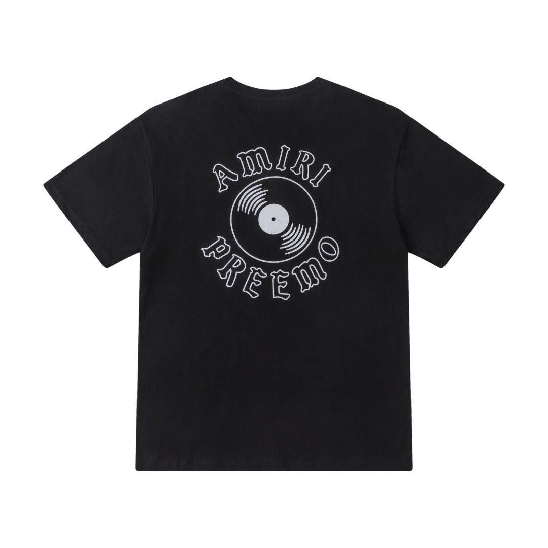 Amiri Black T-Shirt Without Collar Banlieue91