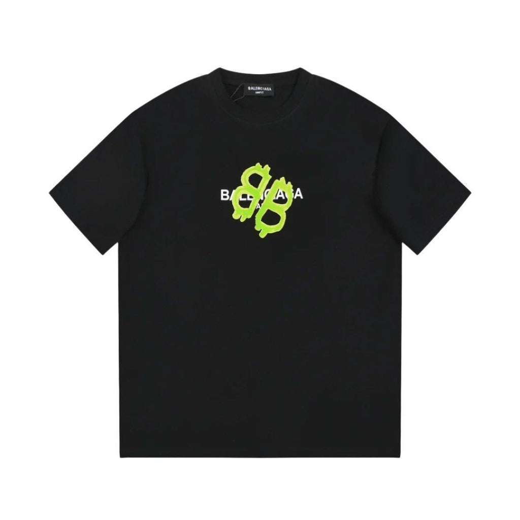 Balenciaga Black & Green T-Shirt Without Collar Banlieue91