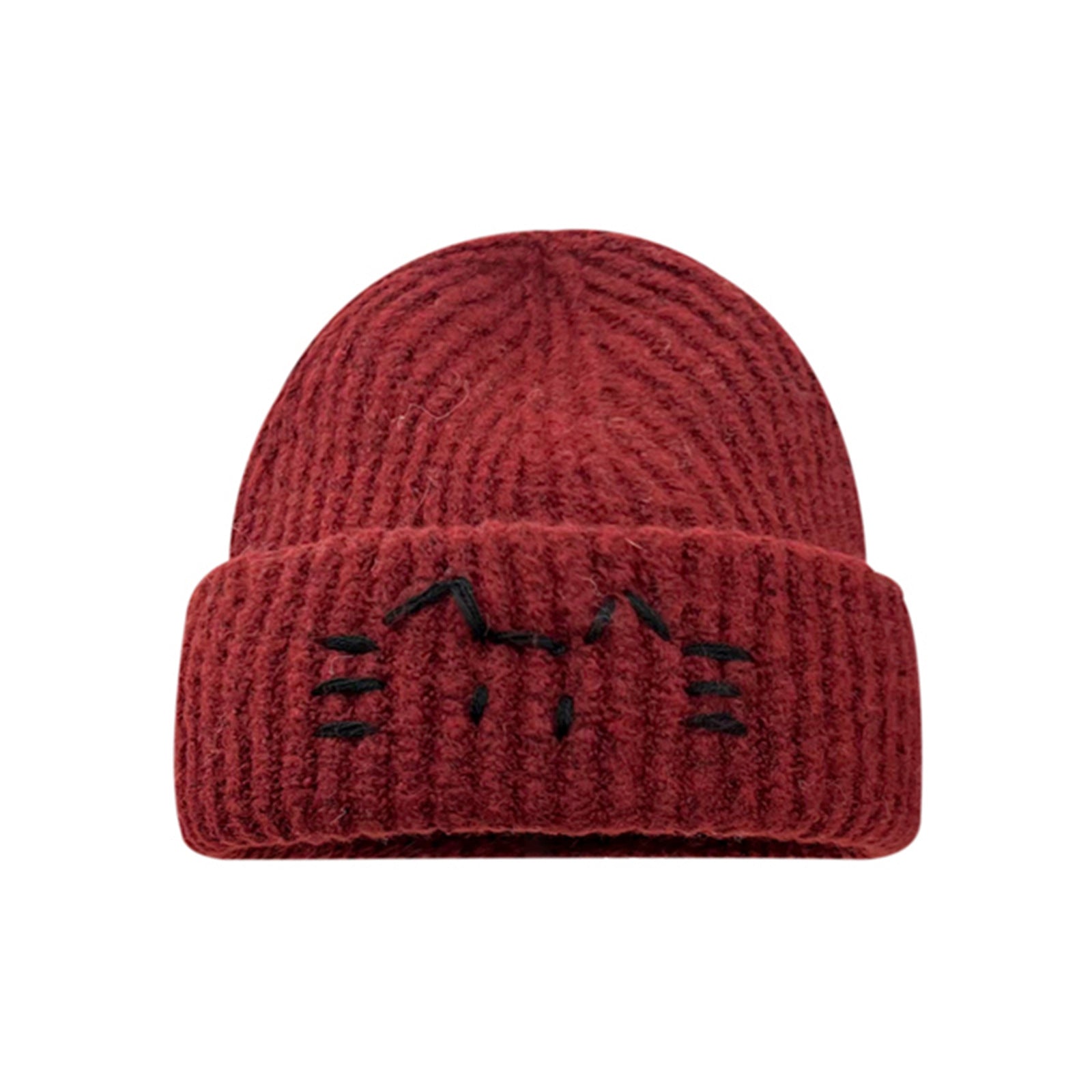 Women’s Cute Cat Line Design Knitted Hat – Warm Fall & Winter Beanie FitiqueFit