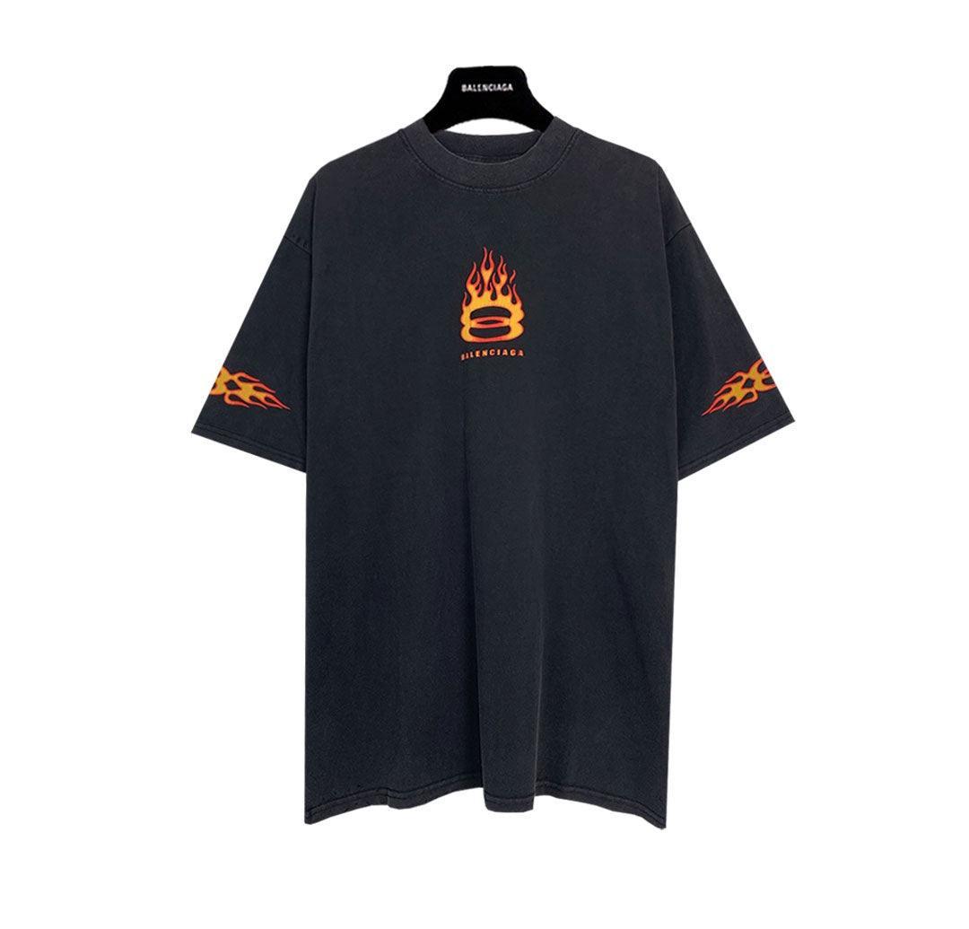 Balenciaga Burning Unity T-Shirt Oversized in black vintage jersey Banlieue91
