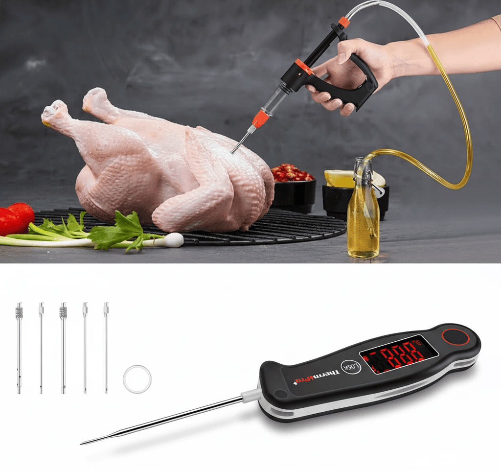 BBQ Essentials Duo Injector and Thermometer Set DDR BBQ Supply