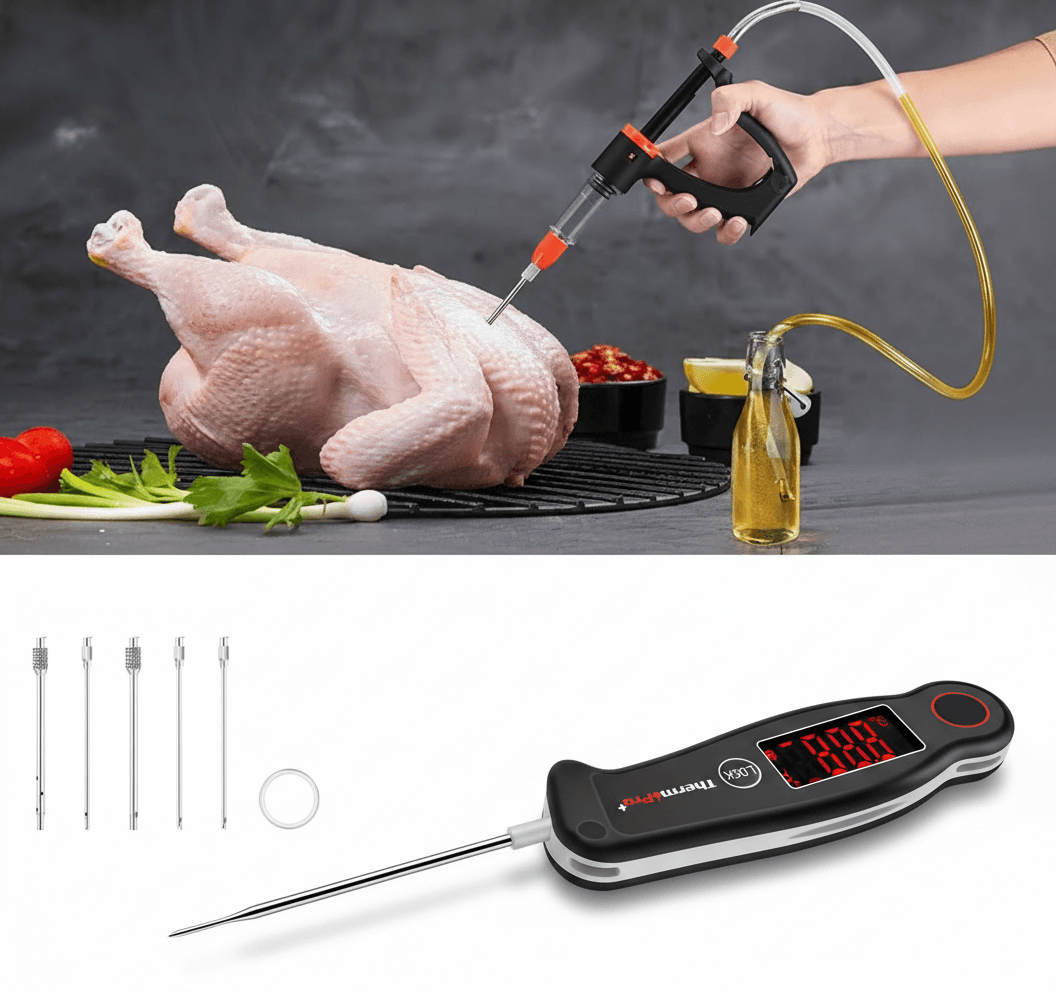 BBQ Essentials Duo Injector and Thermometer Set DDR BBQ Supply