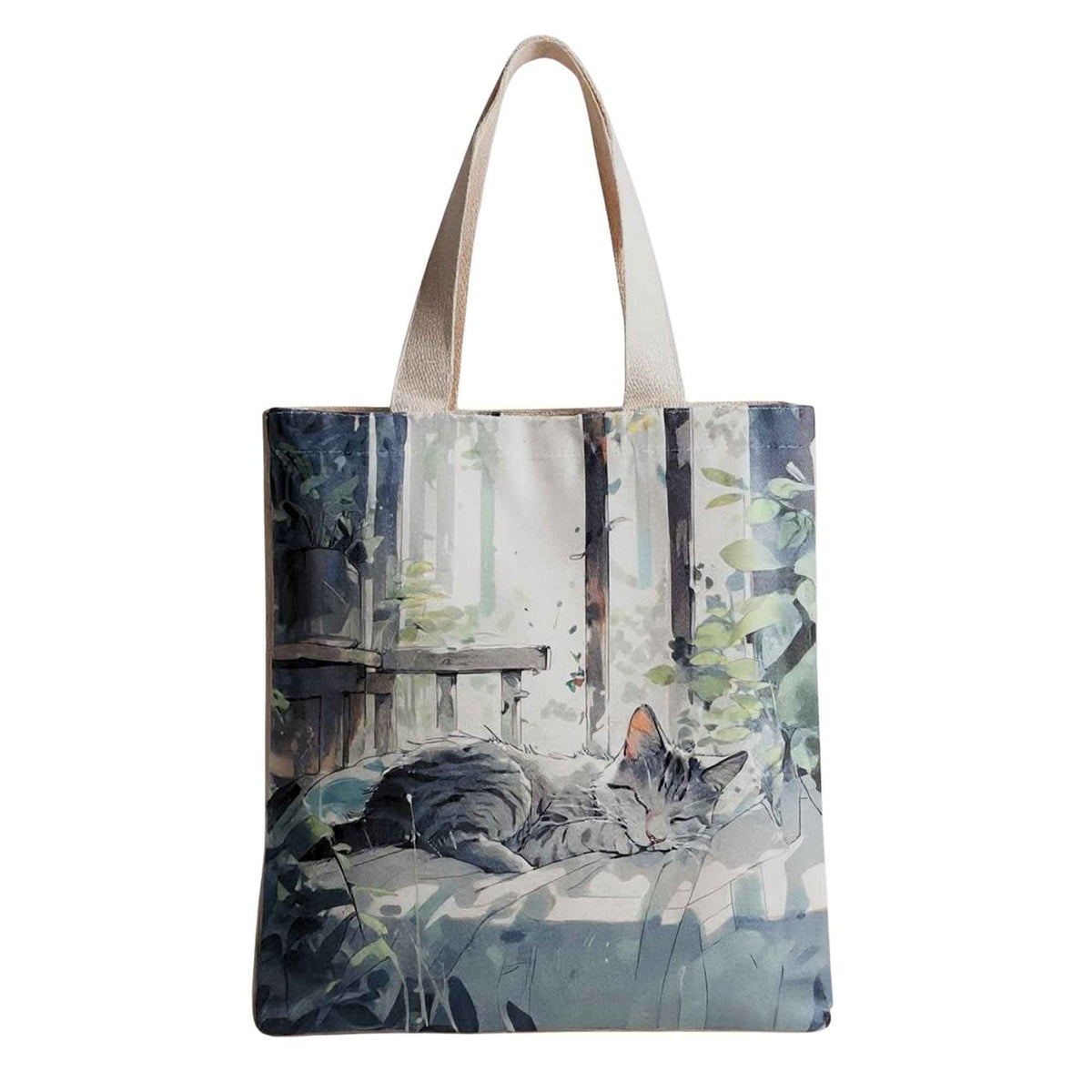 Women's Flannel Shoulder Bag Cute Cat Print Travel Tote Dashing Nova