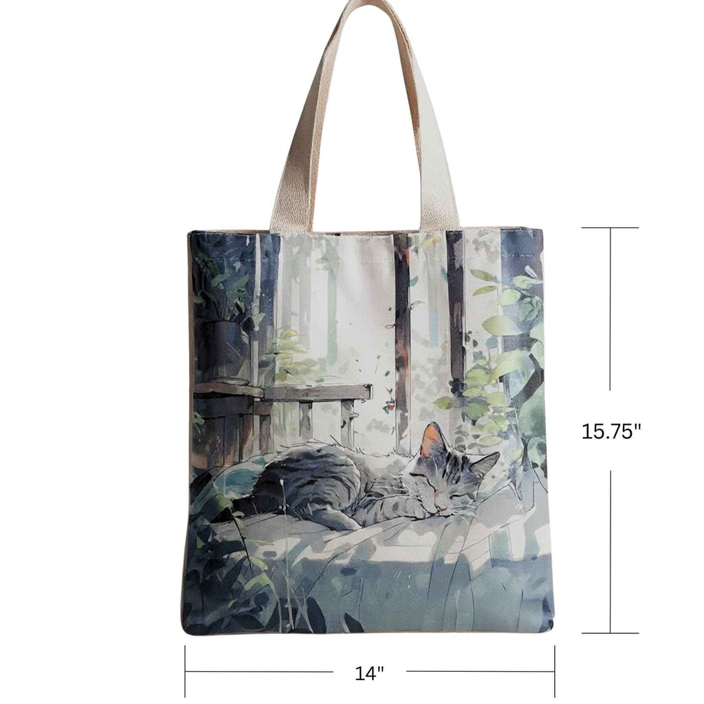 Women's Flannel Shoulder Bag Cute Cat Print Travel Tote Dashing Nova