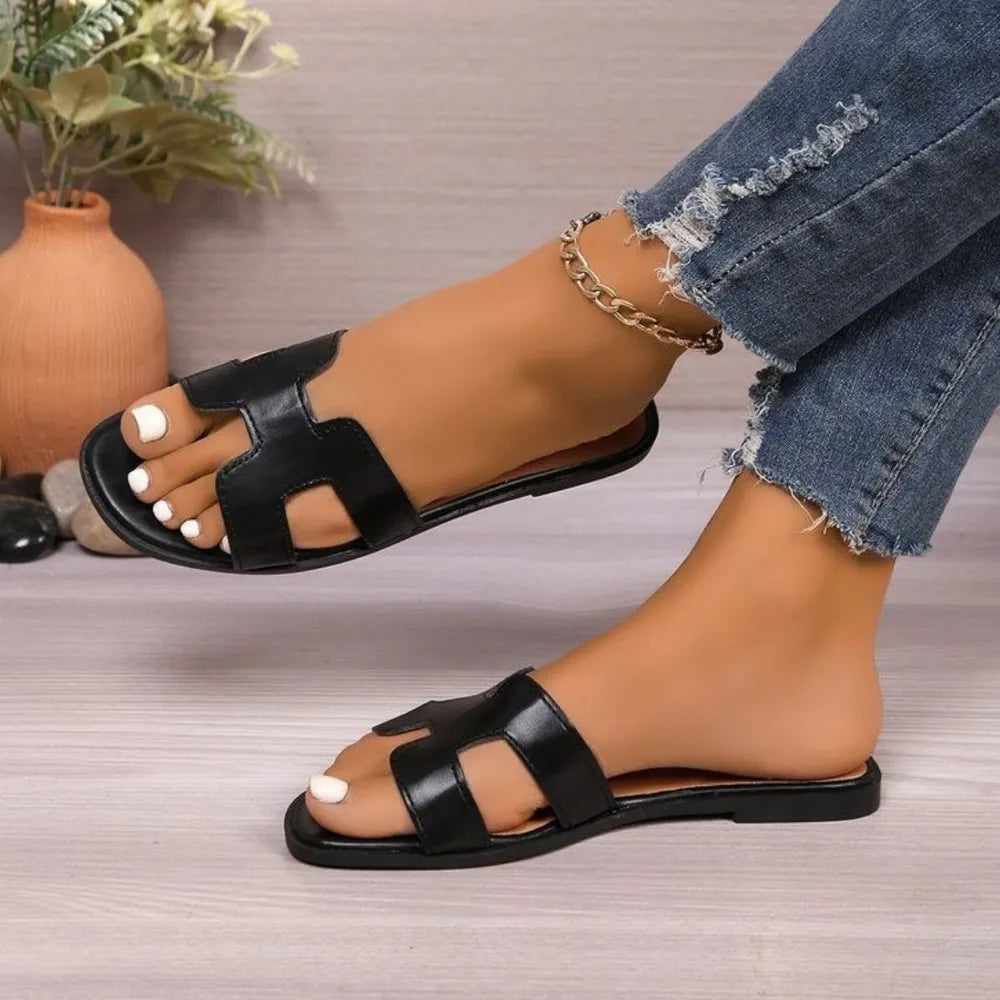 Flat bottomed comfortable one-piece cool slippers fashionable women's one foot sandal V.I.P Digital Presence