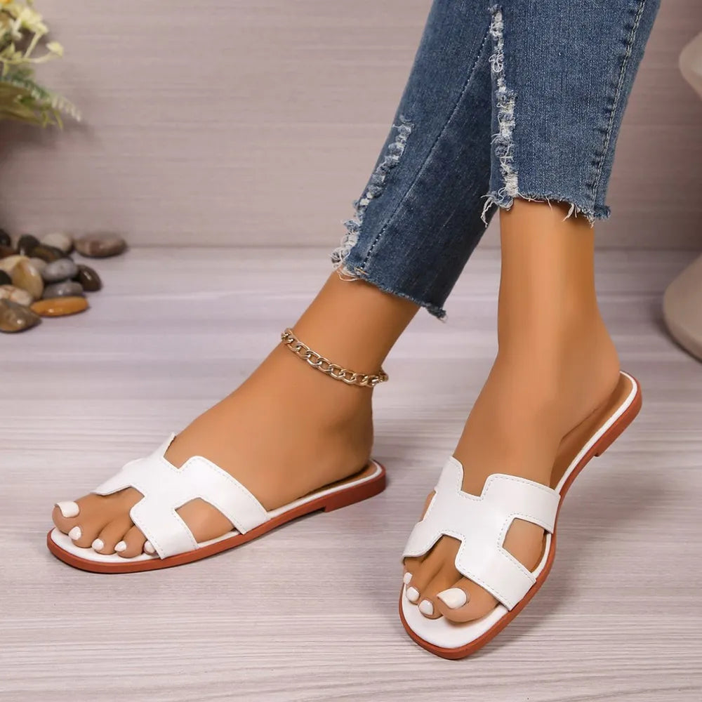 Flat bottomed comfortable one-piece cool slippers fashionable women's one foot sandal V.I.P Digital Presence