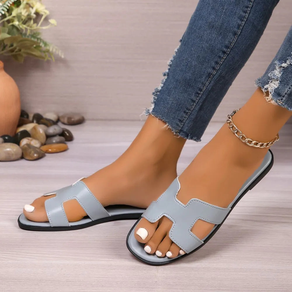 Flat bottomed comfortable one-piece cool slippers fashionable women's one foot sandal V.I.P Digital Presence