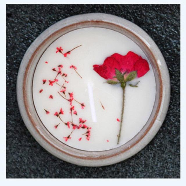 Flower Aromatherapy Candle Soy Wax Home Decorative Scented Candles  Portable Travel Jar Aromatherapy Candles Set Used for Stress Relief in Bath Yoga Sleep Ideal for Thanksgiving Christmas Birthday Wedding Party Home Decoration Aroma Candles