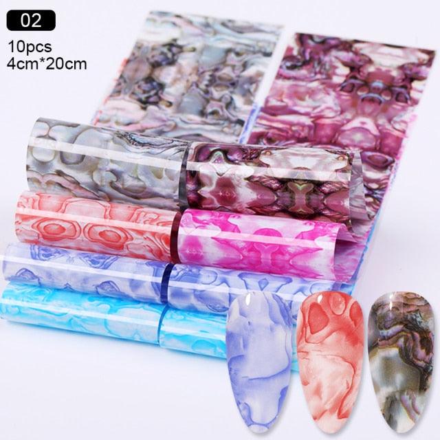 Flower Chic Lace Nail Foils Colorful Self-Adhesive 3D Nail Stickers Stripe Line Transfer Decals iridescent Decoration Nail Self-Adhesive Decals Nail Stickers Water Transfer Fresh Nail Decals for Nail Art Butterfly Palm
