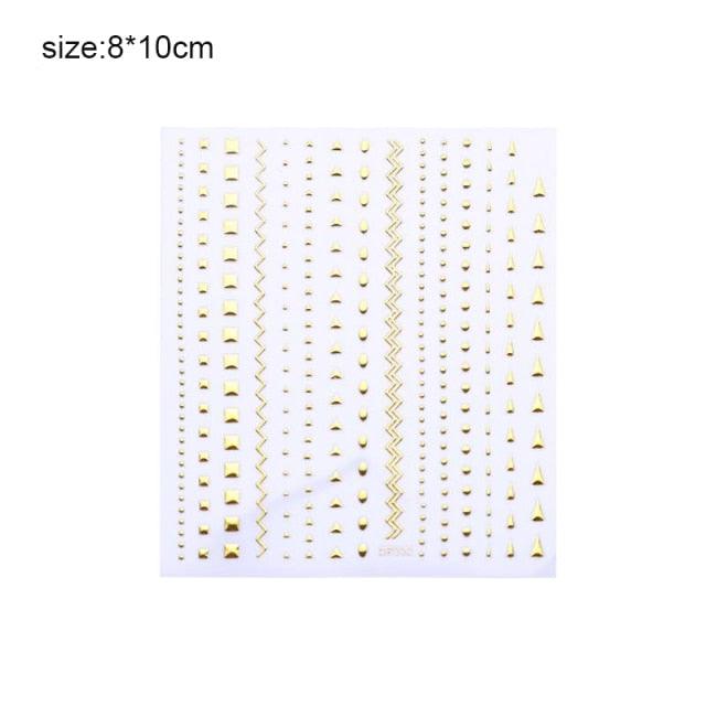 Flower Chic Lace Nail Foils Colorful Self-Adhesive 3D Nail Stickers Stripe Line Transfer Decals iridescent Decoration Nail Self-Adhesive Decals Nail Stickers Water Transfer Fresh Nail Decals for Nail Art Butterfly Palm