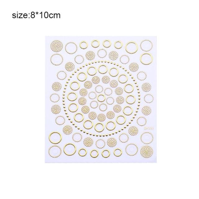 Flower Chic Lace Nail Foils Colorful Self-Adhesive 3D Nail Stickers Stripe Line Transfer Decals iridescent Decoration Nail Self-Adhesive Decals Nail Stickers Water Transfer Fresh Nail Decals for Nail Art Butterfly Palm