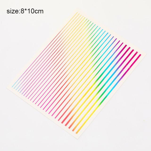 Flower Chic Lace Nail Foils Colorful Self-Adhesive 3D Nail Stickers Stripe Line Transfer Decals iridescent Decoration Nail Self-Adhesive Decals Nail Stickers Water Transfer Fresh Nail Decals for Nail Art Butterfly Palm
