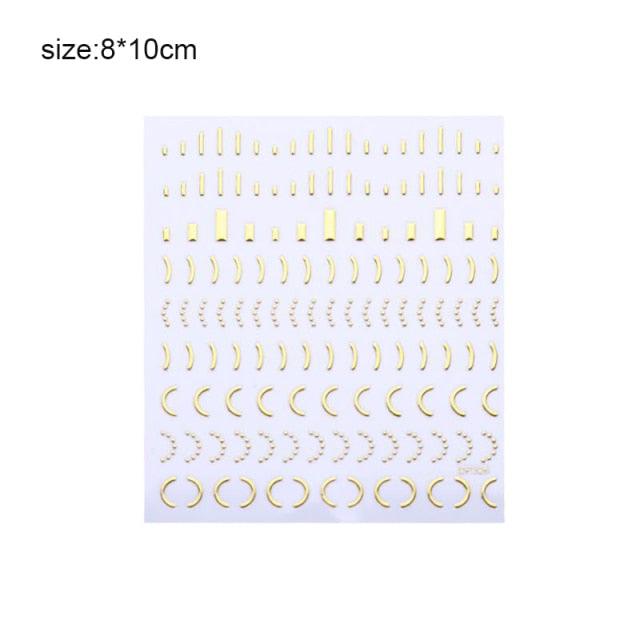 Flower Chic Lace Nail Foils Colorful Self-Adhesive 3D Nail Stickers Stripe Line Transfer Decals iridescent Decoration Nail Self-Adhesive Decals Nail Stickers Water Transfer Fresh Nail Decals for Nail Art Butterfly Palm