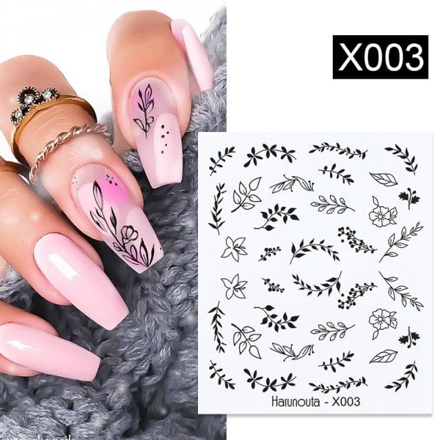 Flower Line Mixed Nail Water Decals Set Floral Leaf Snake Image Transfer Water Slider Colorful Nail Art Stickers Decor Tip Transfer Nail Decals Sticker For Pretty Girl Self-Adhesive Nail Decals Designer Nail Stickers for Acrylic