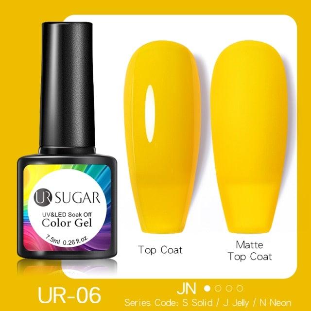Fluorescent Gel Nail Polish Yellow Green High Quality Colors UV Strong Matte Effect Luxury Design For Girls and Women