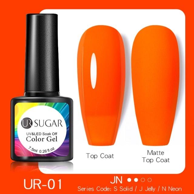 Fluorescent Gel Nail Polish Yellow Green High Quality Colors UV Strong Matte Effect Luxury Design For Girls and Women
