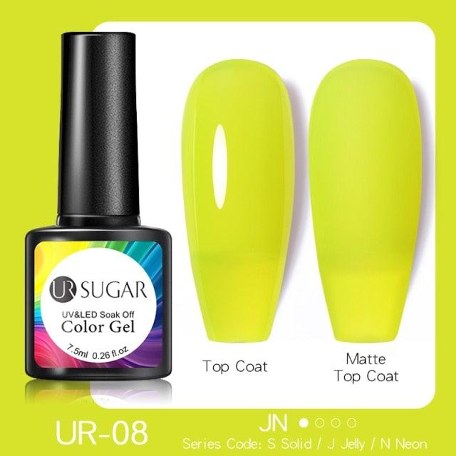 Fluorescent Gel Nail Polish Yellow Green High Quality Colors UV Strong Matte Effect Luxury Design For Girls and Women