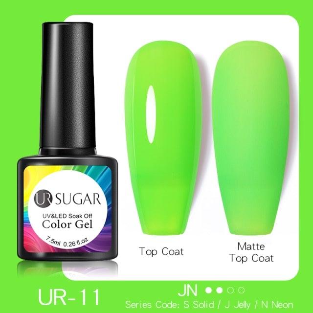Fluorescent Gel Nail Polish Yellow Green High Quality Colors UV Strong Matte Effect Luxury Design For Girls and Women