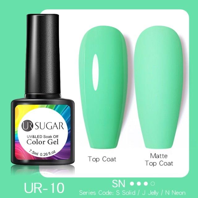 Fluorescent Gel Nail Polish Yellow Green High Quality Colors UV Strong Matte Effect Luxury Design For Girls and Women