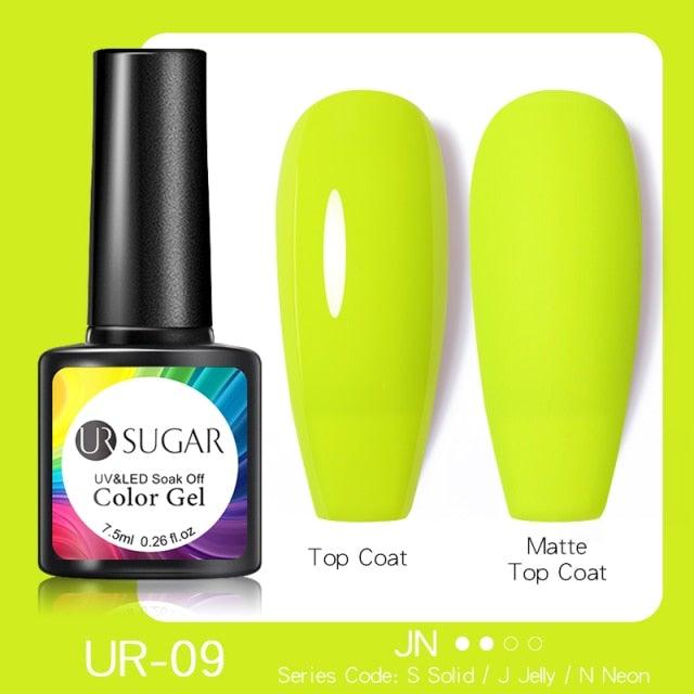 Fluorescent Gel Nail Polish Yellow Green High Quality Colors UV Strong Matte Effect Luxury Design For Girls and Women