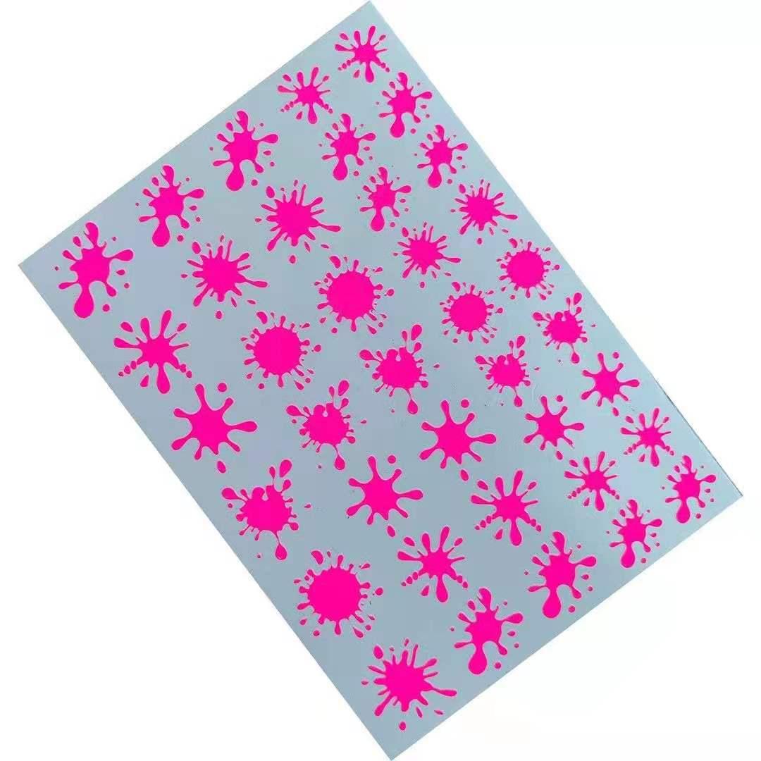 Fluorescent Nail Art Sticker Neon Fireworks Water Transfer Decals Foil Tips Wraps Acrylic Manicure Design Sliders Fluorescent Nail Art Stickers Shinning Glitter Decorations Manicure Decoration for Women Manicure Tips Wraps Glitter Sparkle