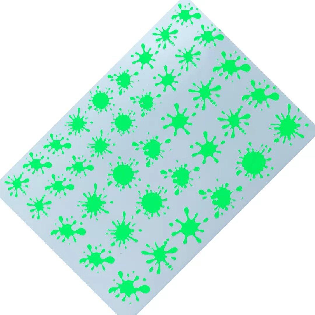 Fluorescent Nail Art Sticker Neon Fireworks Water Transfer Decals Foil Tips Wraps Acrylic Manicure Design Sliders Fluorescent Nail Art Stickers Shinning Glitter Decorations Manicure Decoration for Women Manicure Tips Wraps Glitter Sparkle