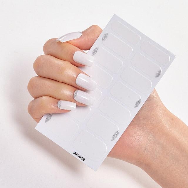 Full Cover Nail Stickers Nail Polish Nail Decoration Nails Sticker Designer Self Adhesive Nail Sticker Creative Nail Art Sticker Sticker Nail Decorations Accessories Metal Curve Stripe Lines Design Letter Nail Sticker Adhesive Decoration Template