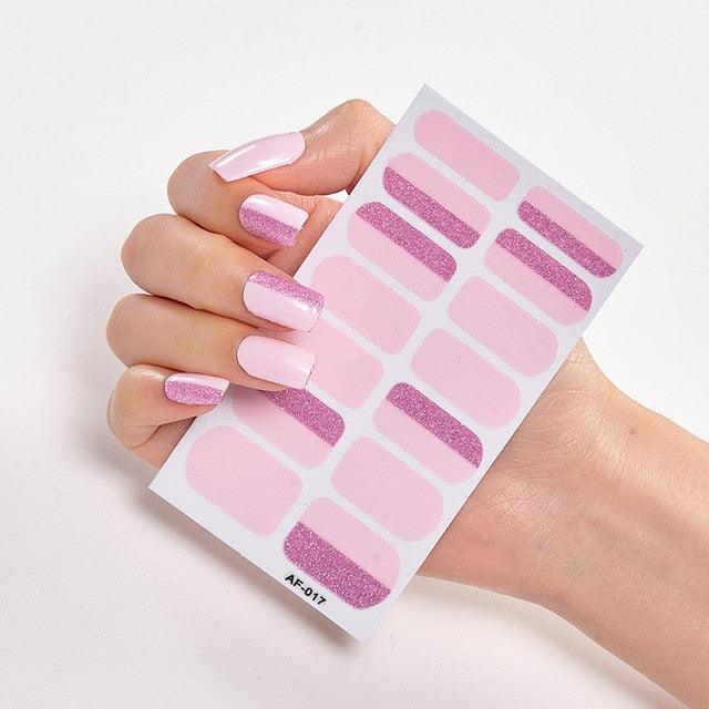 Full Cover Nail Stickers Nail Polish Nail Decoration Nails Sticker Designer Self Adhesive Nail Sticker Creative Nail Art Sticker Sticker Nail Decorations Accessories Metal Curve Stripe Lines Design Letter Nail Sticker Adhesive Decoration Template