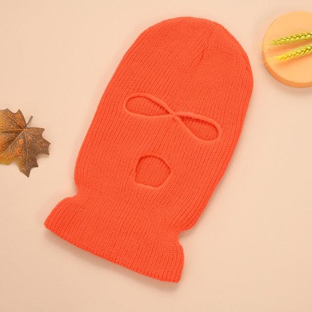 Full Face Cover Mask Three 3 Hole Balaclava Knit Hat Army Tactical CS Winter Ski Cycling Mask Beanie Hat Scarf Warm Face Masks Knit Hat Full Face Cover Balaclava Hats Funny Party Embroidery Beanies Caps Hole Knitted Full Face Cover Stevvex