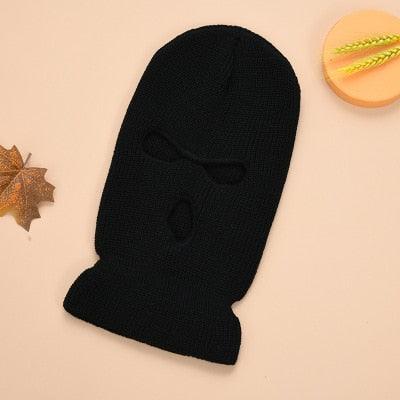 Full Face Cover Mask Three 3 Hole Balaclava Knit Hat Army Tactical CS Winter Ski Cycling Mask Beanie Hat Scarf Warm Face Masks Knit Hat Full Face Cover Balaclava Hats Funny Party Embroidery Beanies Caps Hole Knitted Full Face Cover Stevvex