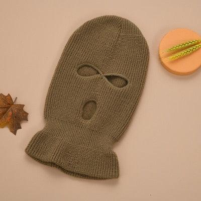 Full Face Cover Mask Three 3 Hole Balaclava Knit Hat Army Tactical CS Winter Ski Cycling Mask Beanie Hat Scarf Warm Face Masks Knit Hat Full Face Cover Balaclava Hats Funny Party Embroidery Beanies Caps Hole Knitted Full Face Cover Stevvex