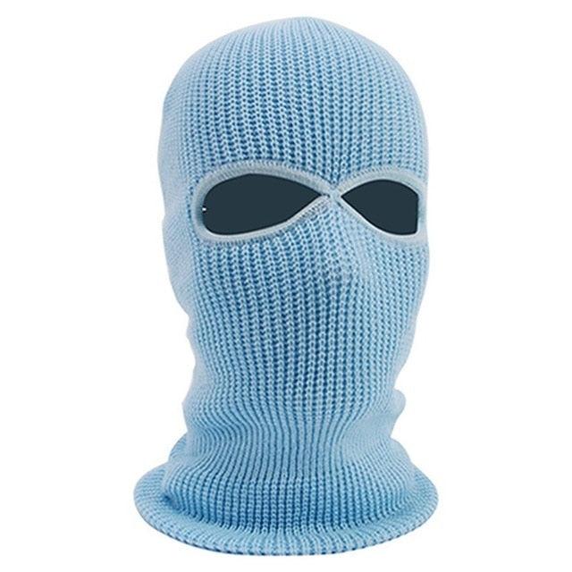 Full Face Cover Mask Three 3 Hole Balaclava Knit Hat Army Tactical CS Winter Ski Cycling Mask Beanie Hat Scarf Warm Face Masks Knit Hat Full Face Cover Balaclava Hats Funny Party Embroidery Beanies Caps Hole Knitted Full Face Cover Stevvex