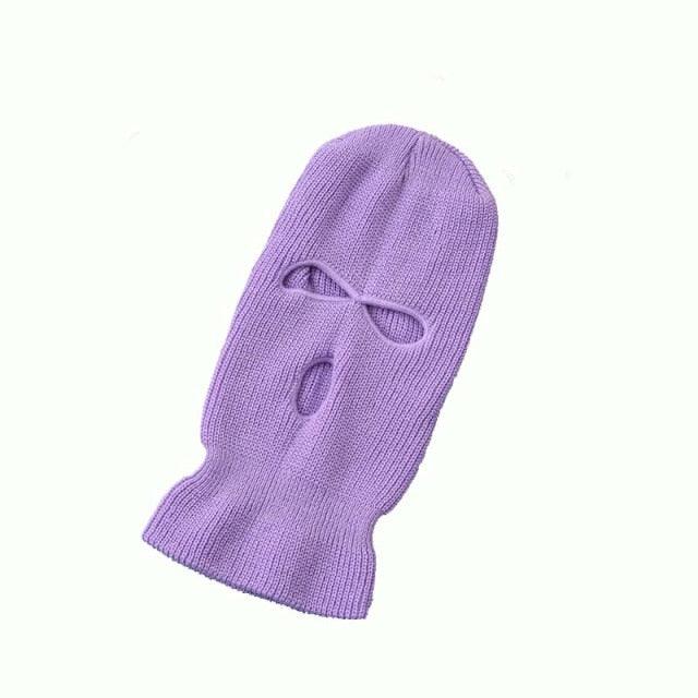 Full Face Cover Mask Three 3 Hole Balaclava Knit Hat Army Tactical CS Winter Ski Cycling Mask Beanie Hat Scarf Warm Face Masks Knit Hat Full Face Cover Balaclava Hats Funny Party Embroidery Beanies Caps Hole Knitted Full Face Cover Stevvex