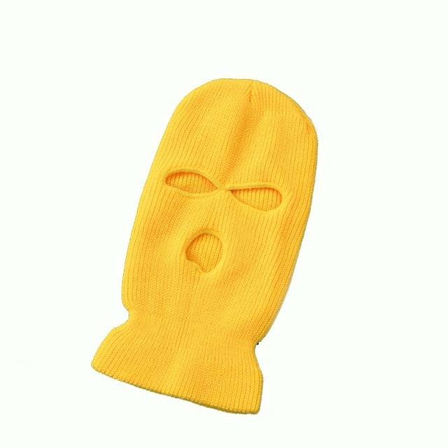 Full Face Cover Mask Three 3 Hole Balaclava Knit Hat Army Tactical CS Winter Ski Cycling Mask Beanie Hat Scarf Warm Face Masks Knit Hat Full Face Cover Balaclava Hats Funny Party Embroidery Beanies Caps Hole Knitted Full Face Cover Stevvex