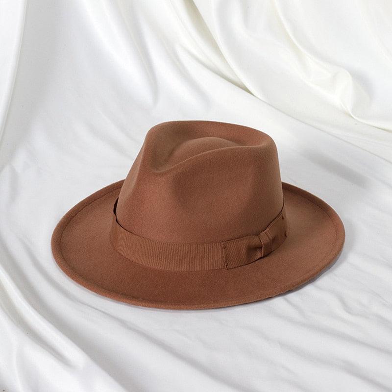 Gentleman New Fashion Men Fedoras Hat Jazz Hat With Bow Tie Fedora Hats Fashionable Classic Wide Brim  Hat Elegant Soft Outdoor Cap Casual Hat For Daily Wear Stevvex