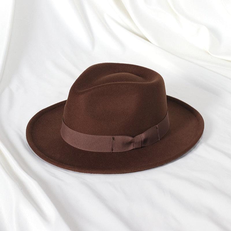 Gentleman New Fashion Men Fedoras Hat Jazz Hat With Bow Tie Fedora Hats Fashionable Classic Wide Brim  Hat Elegant Soft Outdoor Cap Casual Hat For Daily Wear Stevvex