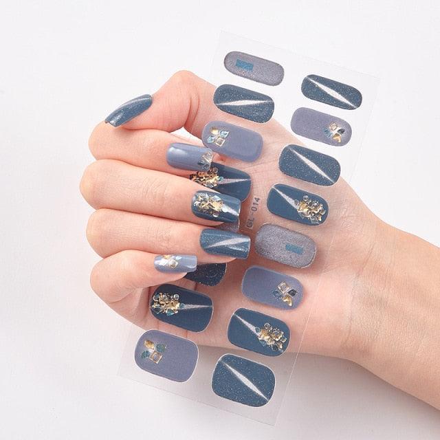 Glitter Series Shiny Manicure Decoration Designed Nail Art Stickers Nail Decoration Nail Wraps Shiny Tattoos Kids Nails Art Decoration Nail Strips Shiny French Tip Guides Stickers French Nail Stickers Form Fringe Guides