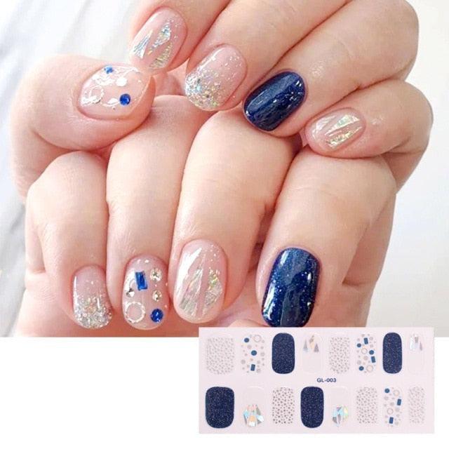 Glitter Series Shiny Manicure Decoration Designed Nail Art Stickers Nail Decoration Nail Wraps Shiny Tattoos Kids Nails Art Decoration Nail Strips Shiny French Tip Guides Stickers French Nail Stickers Form Fringe Guides