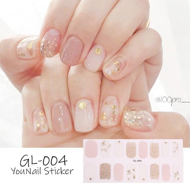 Glitter Series Shiny Manicure Decoration Designed Nail Art Stickers Nail Decoration Nail Wraps Shiny Tattoos Kids Nails Art Decoration Nail Strips Shiny French Tip Guides Stickers French Nail Stickers Form Fringe Guides