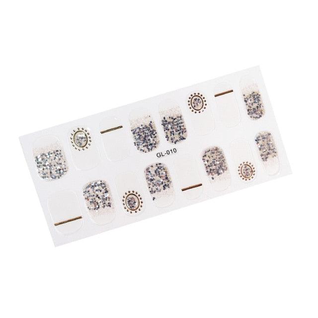 Glitter Series Shiny Manicure Decoration Designed Nail Art Stickers Nail Decoration Nail Wraps Shiny Tattoos Kids Nails Art Decoration Nail Strips Shiny French Tip Guides Stickers French Nail Stickers Form Fringe Guides