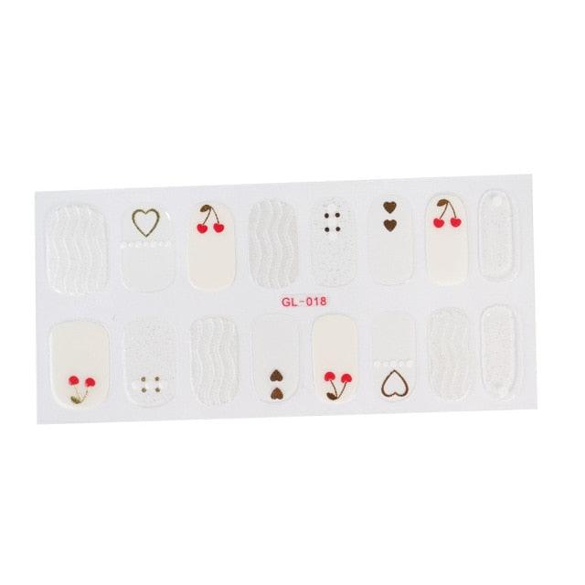 Glitter Series Shiny Manicure Decoration Designed Nail Art Stickers Nail Decoration Nail Wraps Shiny Tattoos Kids Nails Art Decoration Nail Strips Shiny French Tip Guides Stickers French Nail Stickers Form Fringe Guides