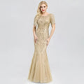 Gold Embellished Temperament Mermaid Dress