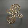 Gold Minimalist Spiral Arm Ring Jewelry