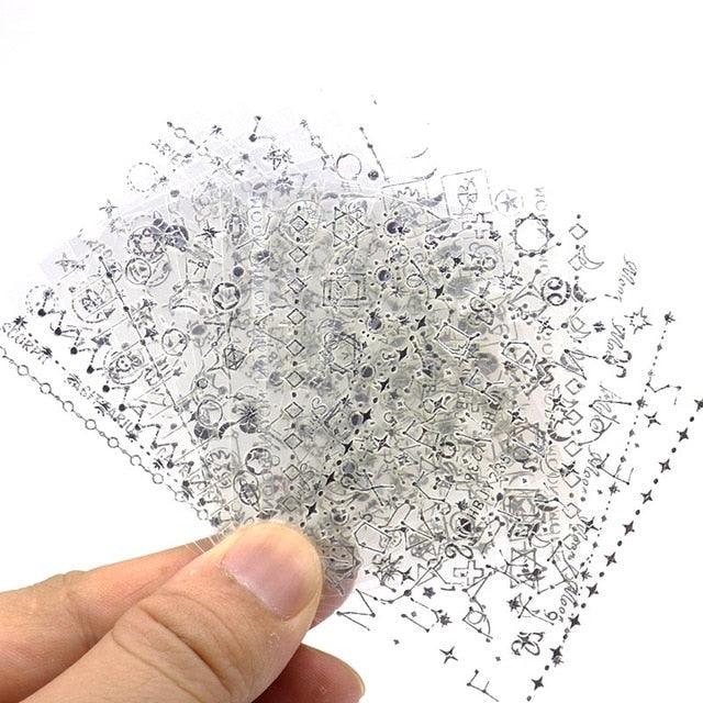 Gold Moon Star 3D Nail Stickers Ultra-thin Adhesive Decals Nail Art Decorations Stamping Manicure Nails Stickers Tool 3d Nail Decal Stickers Manicure Nail Art Decoration Accessories Holographic Old English Character Nail Self-Adhesive Sticker