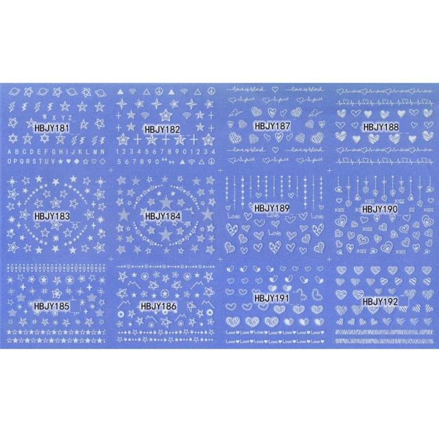 Gold Moon Star 3D Nail Stickers Ultra-thin Adhesive Decals Nail Art Decorations Stamping Manicure Nails Stickers Tool 3d Nail Decal Stickers Manicure Nail Art Decoration Accessories Holographic Old English Character Nail Self-Adhesive Sticker