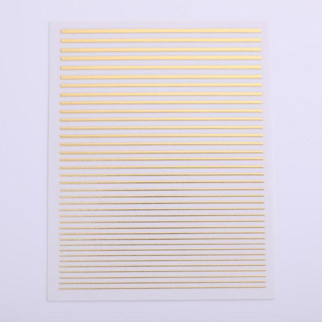 Gold Silver 3D Nail Sticker Curve Stripe Lines Nails Stickers Gradient Adhesive Striping Tape Nail Art Stickers Decal Decoration Metallic Curve Strip Line Nail Decal Self-Adhesive 3D Wave Design Decoration for Women Girls