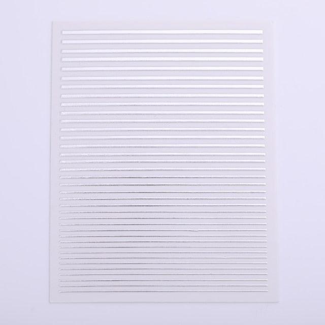 Gold Silver 3D Nail Sticker Curve Stripe Lines Nails Stickers Gradient Adhesive Striping Tape Nail Art Stickers Decal Decoration Metallic Curve Strip Line Nail Decal Self-Adhesive 3D Wave Design Decoration for Women Girls