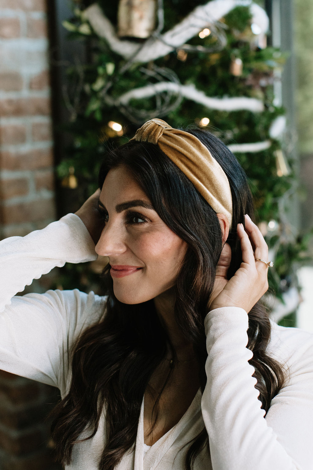 Gold Velvet - Knotted Headband
