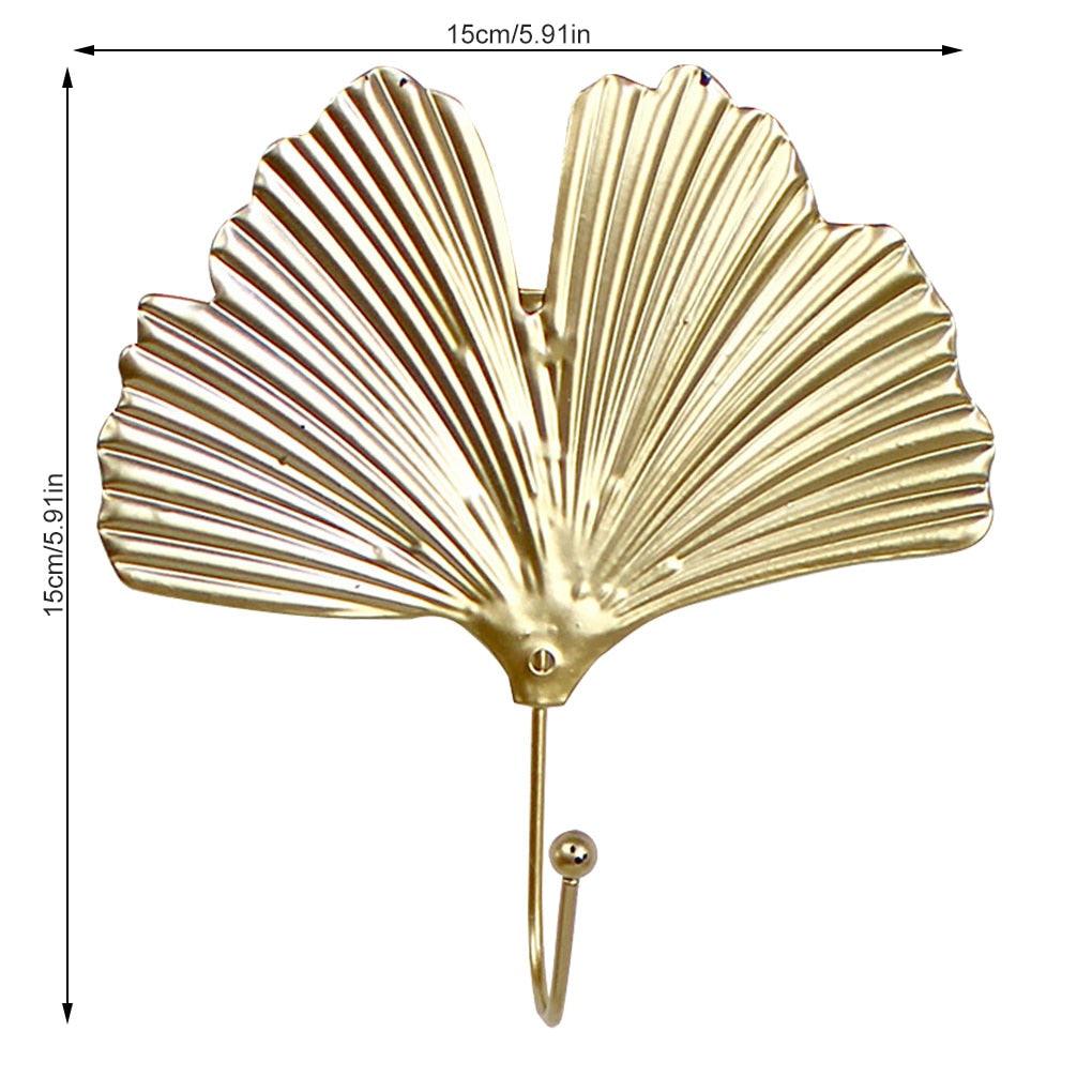 Green Gold Single Leaf Hanging Coat Hook Mini Wall Key Hook Home Decoration Modern Home Hanger Leaf Shape Coat Hooks Wall Mounted Hooks Stevvex