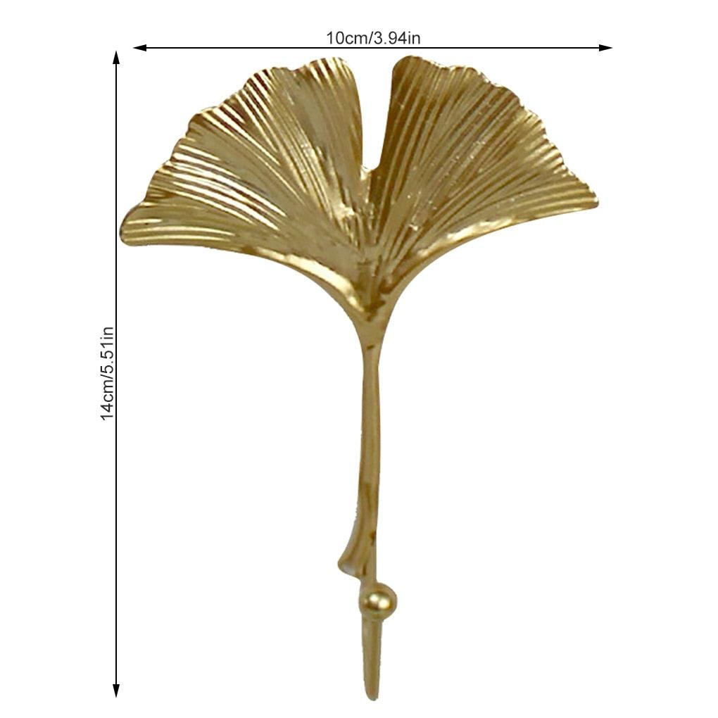 Green Gold Single Leaf Hanging Coat Hook Mini Wall Key Hook Home Decoration Modern Home Hanger Leaf Shape Coat Hooks Wall Mounted Hooks Stevvex